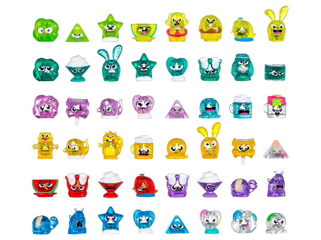 Empaque colorido de figurillas sorpresa Hanazuki de Hasbro con personajes ilustrados.