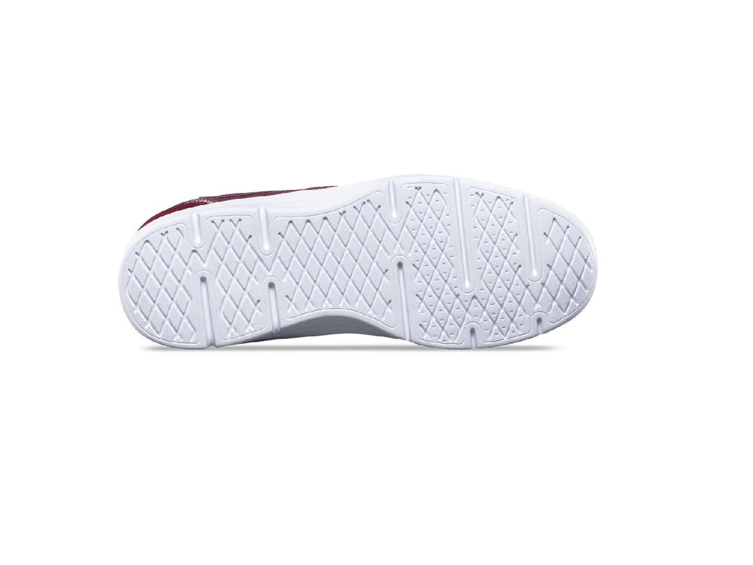 Tenis Vans ISO 1.5 para mujer en color burgundy con suela blanca.
