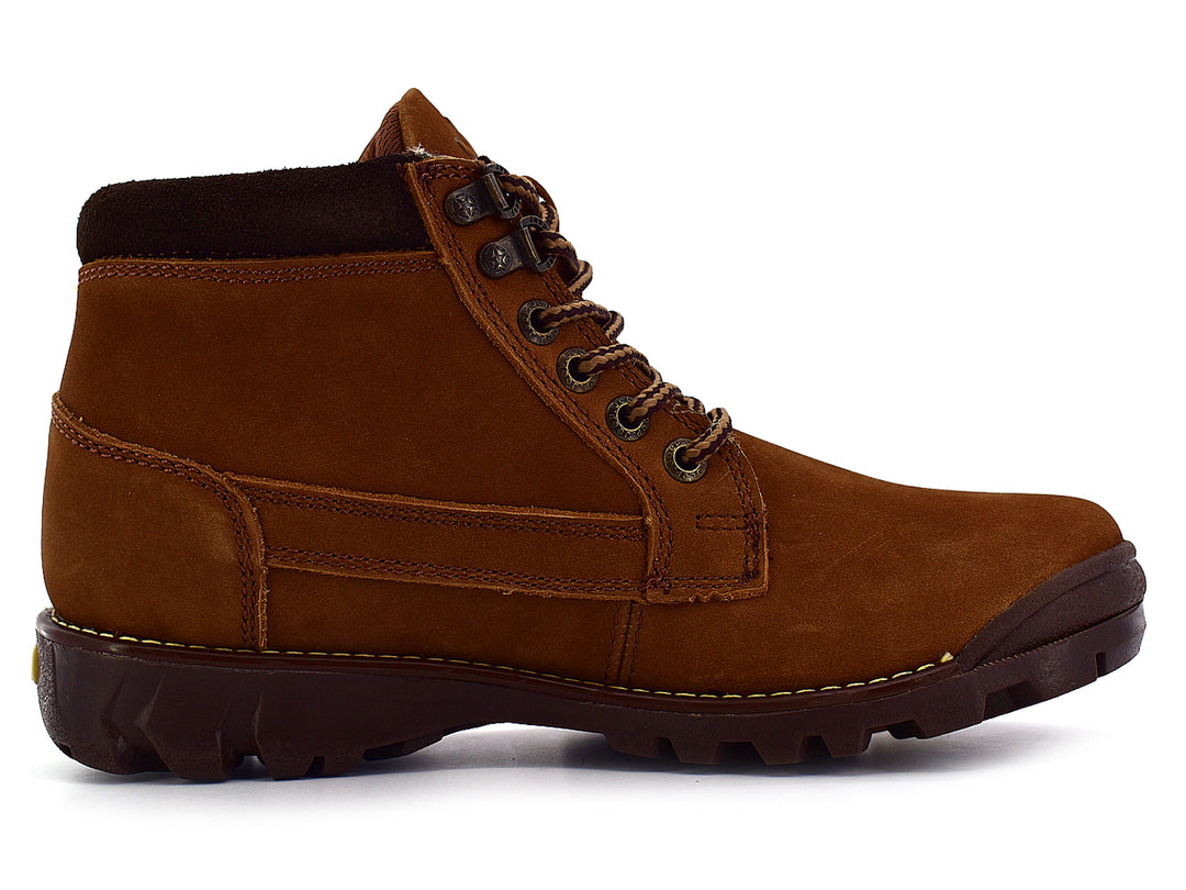 Bota Jeep 1950 de nobuck color bronce con suela marrón oscuro y cordones