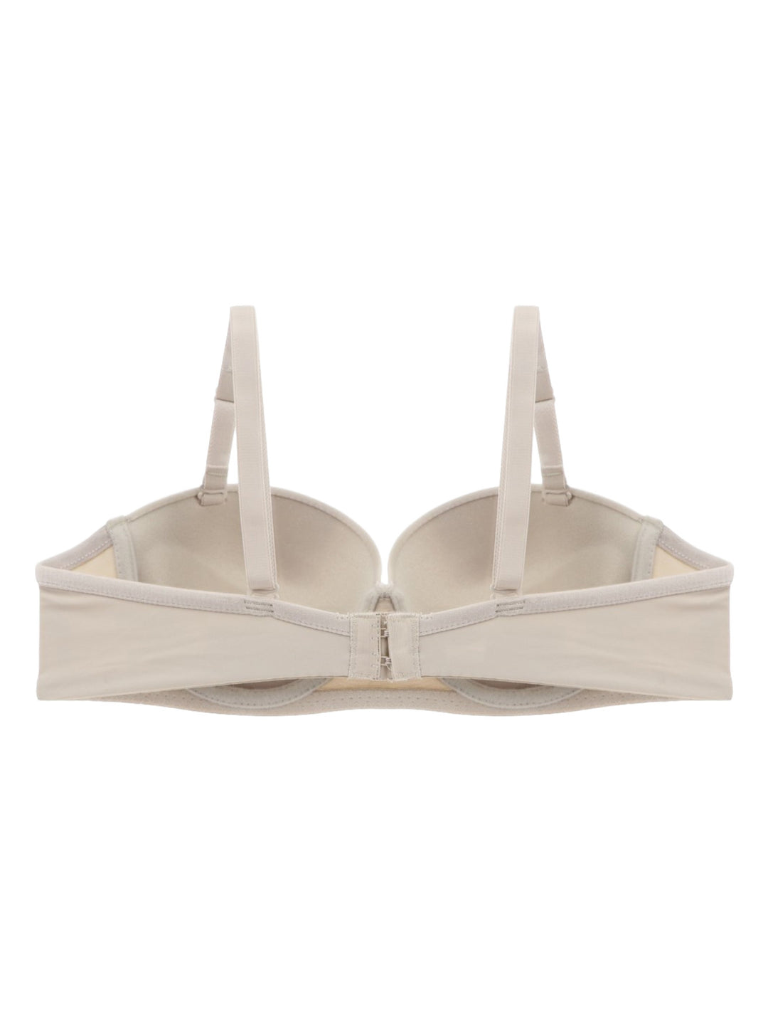 Brasier color beige para mujer con copas lisas y tirantes ajustables.