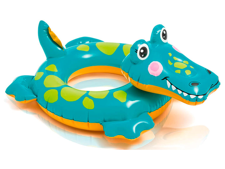 Salvavidas inflable multicolor con diseño de león para niños.