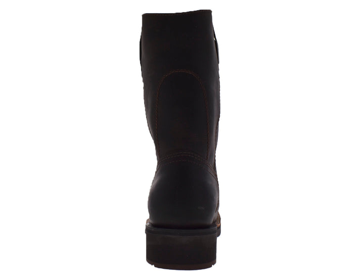 Par de botas estilo vaquero en color moka, fabricadas en cuero mate con diseño clásico.
