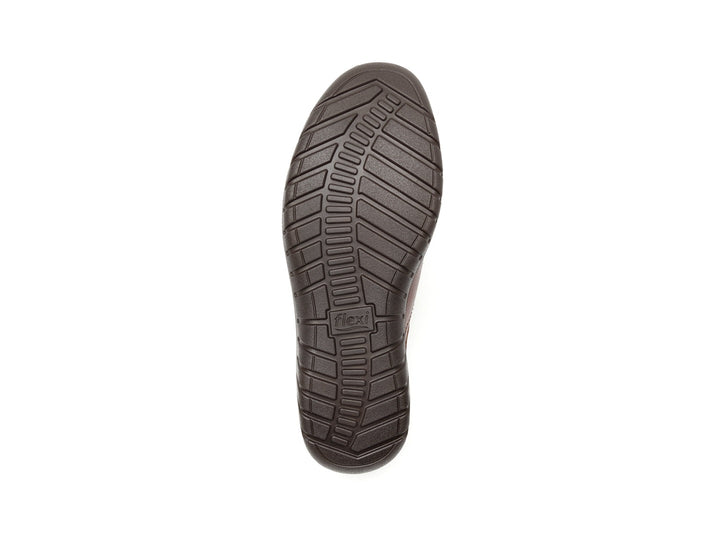 Zapato plano Flexi Jane para mujer en color café, fabricado en cuero con diseño casual y cómodo.
