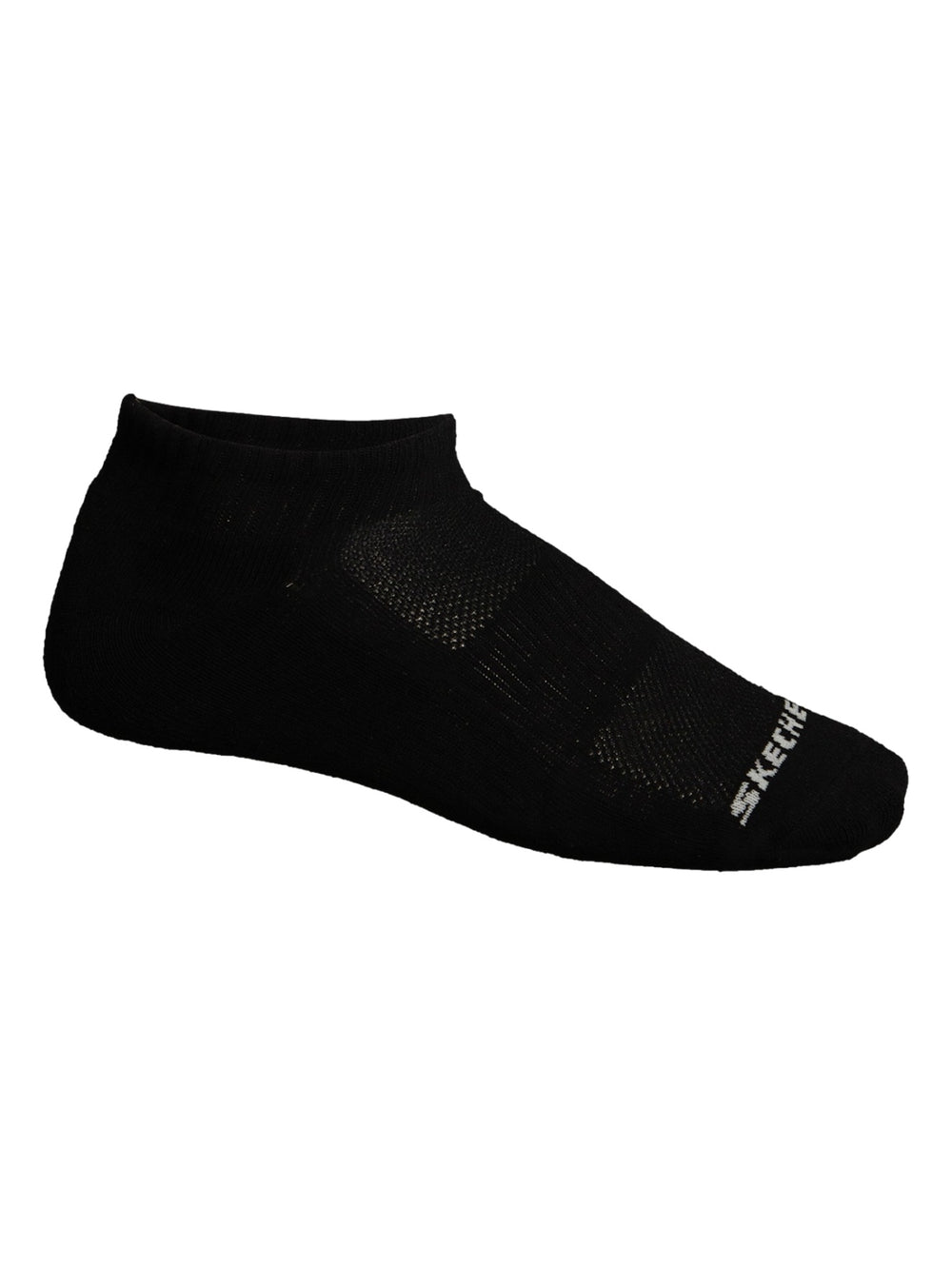 Tres calcetines deportivos Skechers de color negro para hombre.