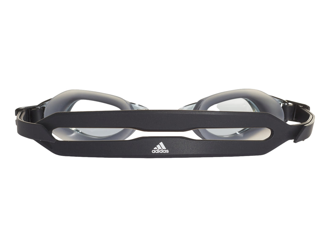 Gafas de natación Adidas Persistar FitJr en color negro con lentes ahumados y correa ajustable.