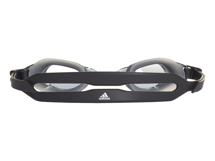 Gafas de natación Adidas Persistar FitJr en color negro con lentes ahumados y correa ajustable.