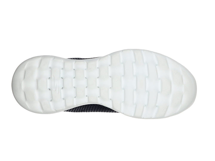 Tenis deportivos Skechers para mujer en color azul marino con suela blanca.