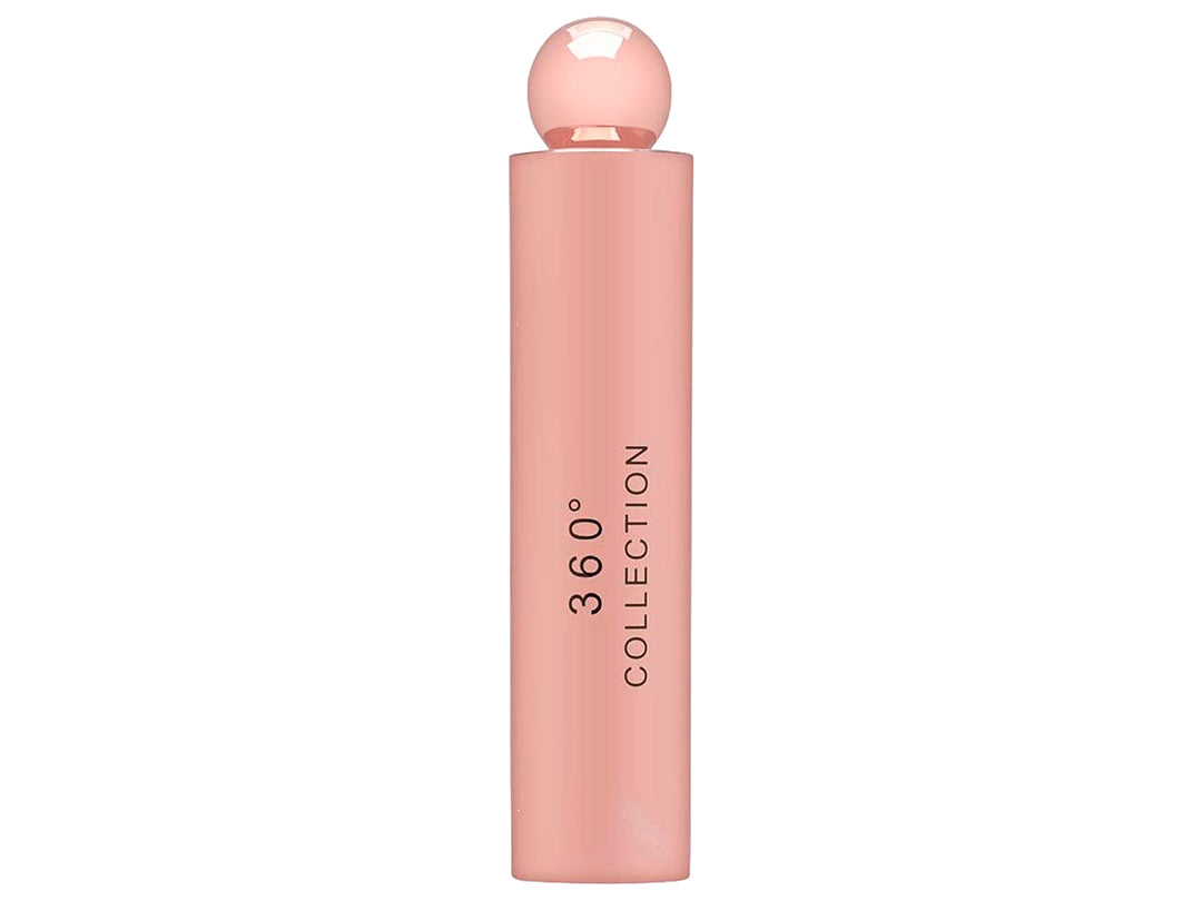 Perfume Perry Ellis 360 Collection Rose para mujer en botella y caja de color rosa mate.