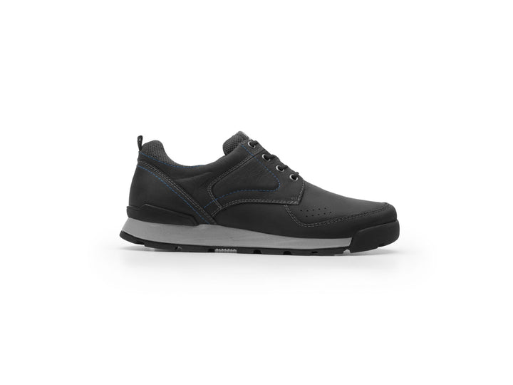 Botas Flexi Hercules Country para hombre en color negro con suela gris y detalles en azul.