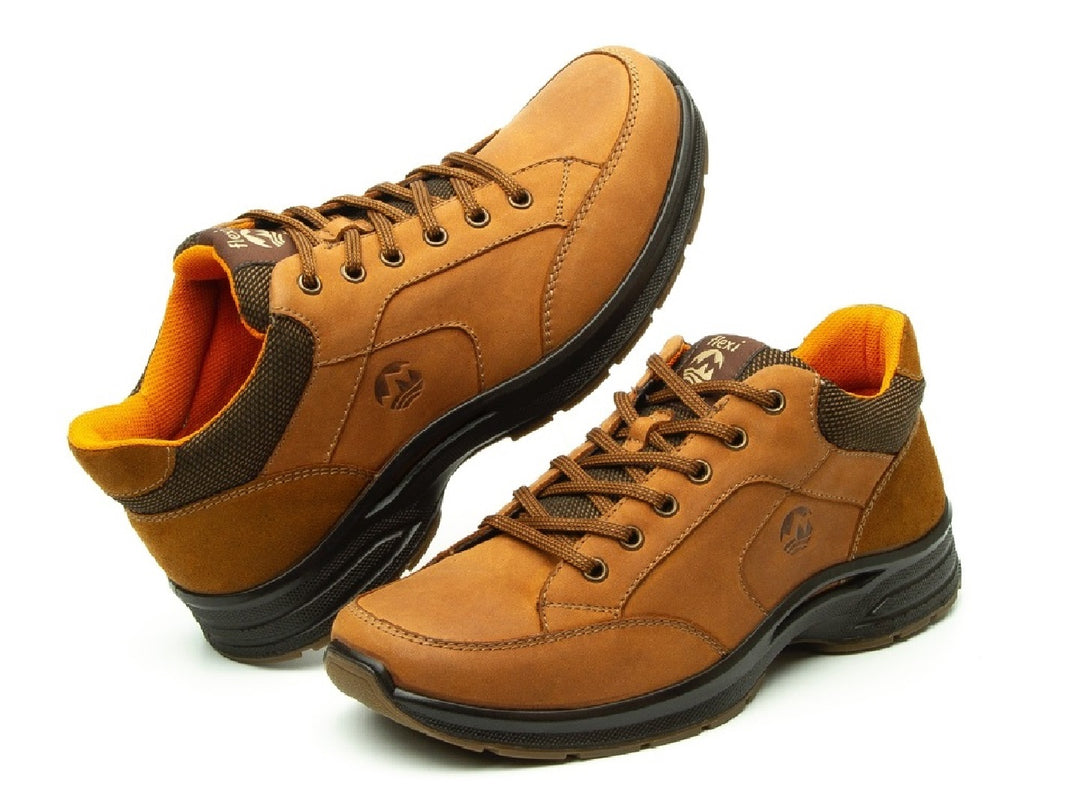 Botas Flexi Jason Country para hombre en color miel con suela negra y forro naranja.