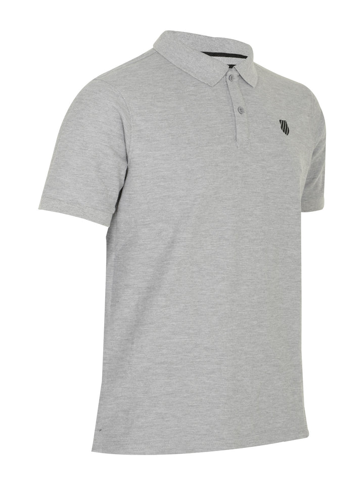 Playera polo K-Swiss color gris para hombre con cuello y manga corta.