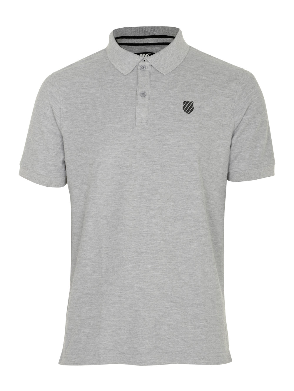 Playera polo K-Swiss color gris para hombre con cuello y manga corta.