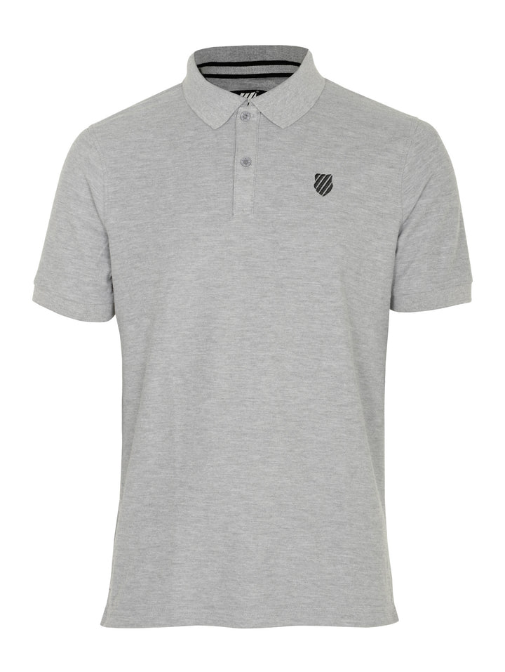 Playera polo K-Swiss color gris para hombre con cuello y manga corta.