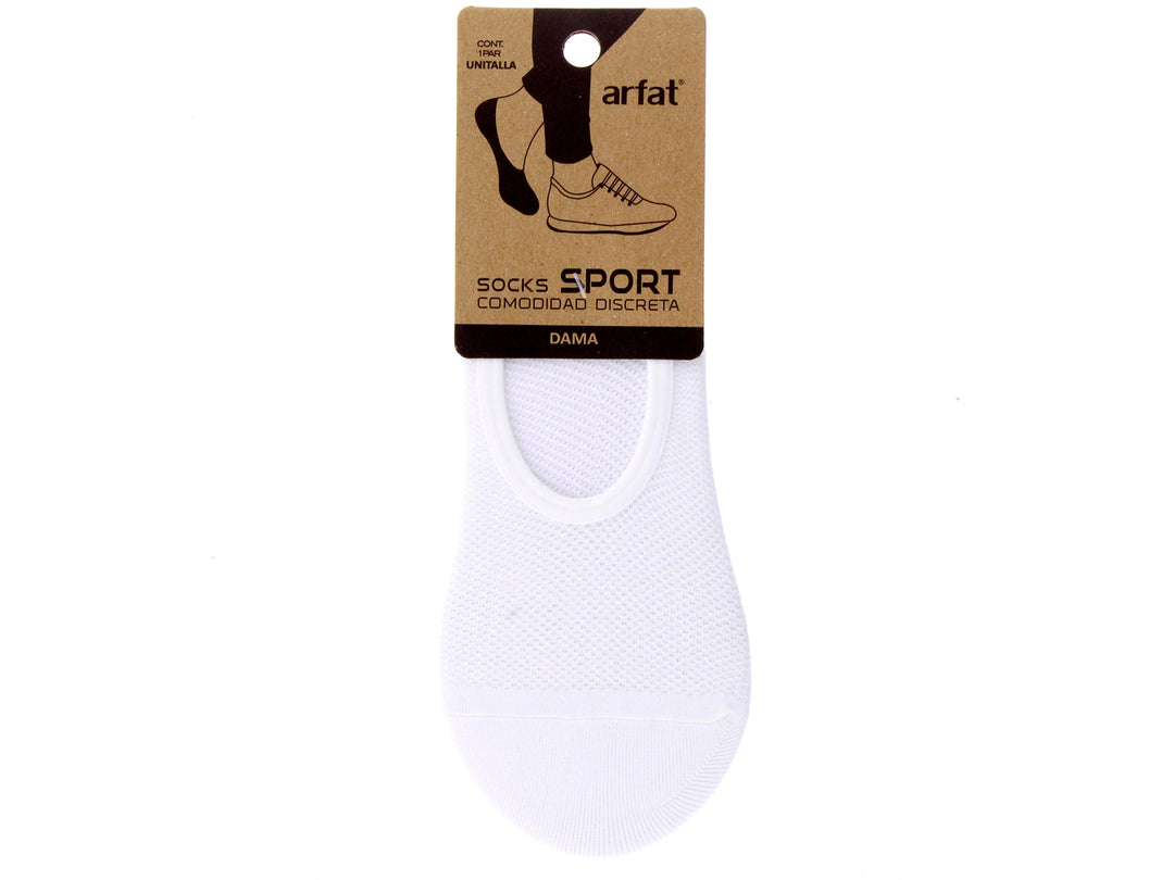 Calcetas blancas estilo bailarina de la marca ARFAT para mujer.