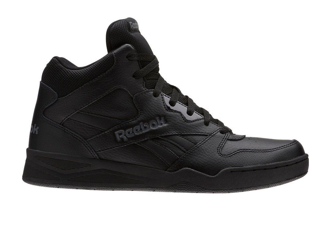 Tenis deportivos Reebok de corte alto en color negro.