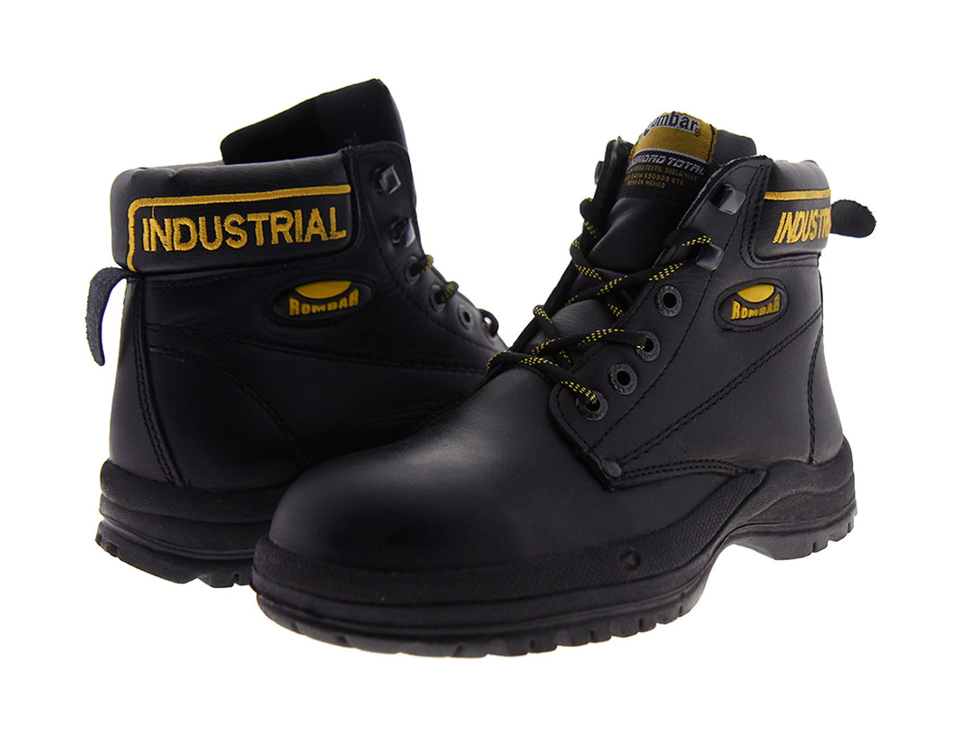 Botas Rombar Napa Negro con Casco de Acero para Hombre