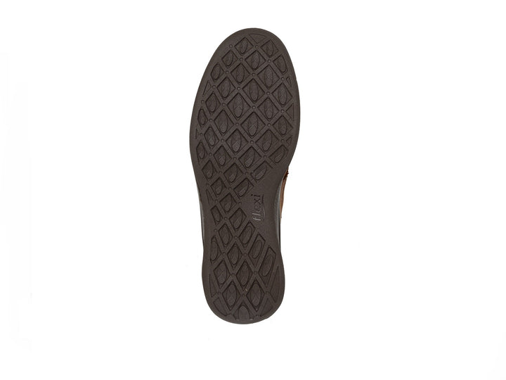 Bota Flexi Outdoor para mujer en color tan con cordones y suela oscura.