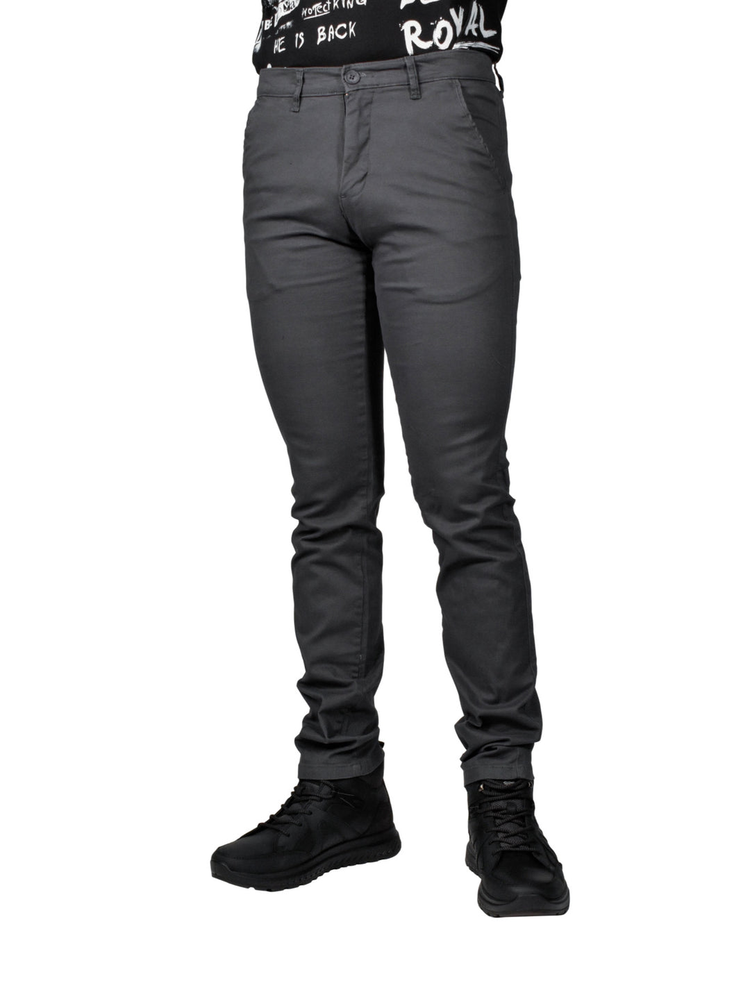 Pantalón slim fit color gris oxford para hombre