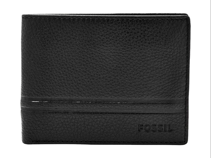 Cartera Fossil de Cuero Negro Wilder
