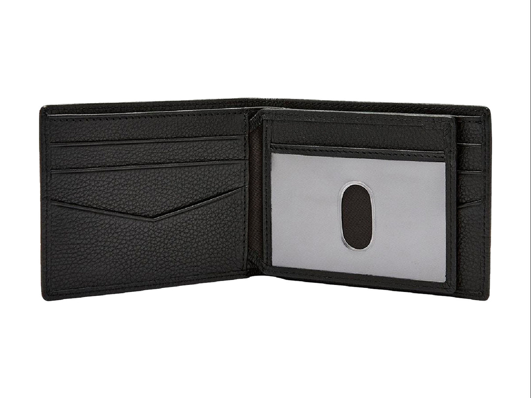 Cartera Fossil de Cuero Negro Wilder