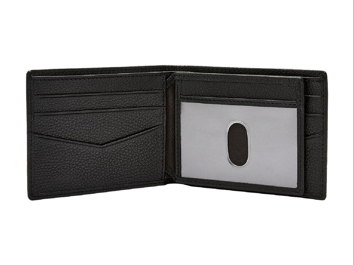 Cartera Fossil de Cuero Negro Wilder