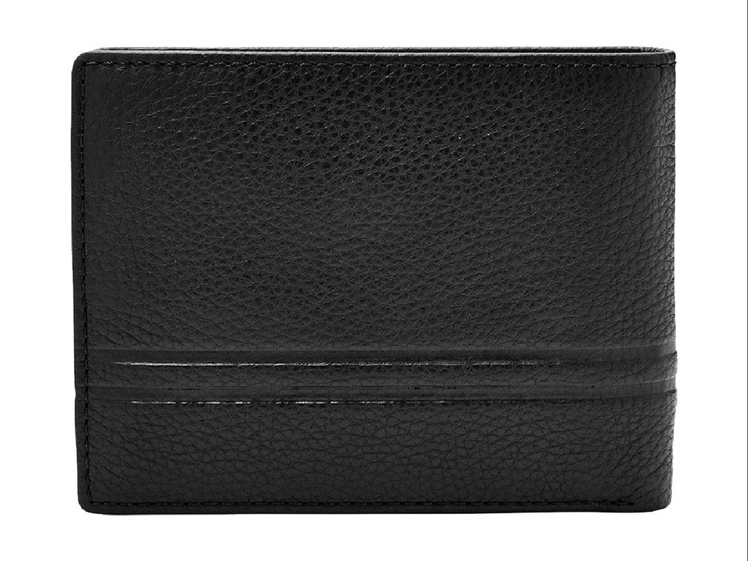 Cartera Fossil de Cuero Negro Wilder