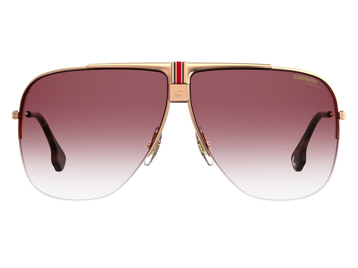 Lentes de sol Carrera 643X para mujer con montura dorada, micas degradadas café y terminales en carey.
