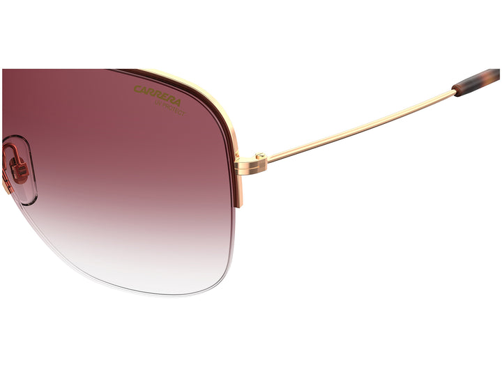 Lentes de sol Carrera 643X para mujer con montura dorada, micas degradadas café y terminales en carey.