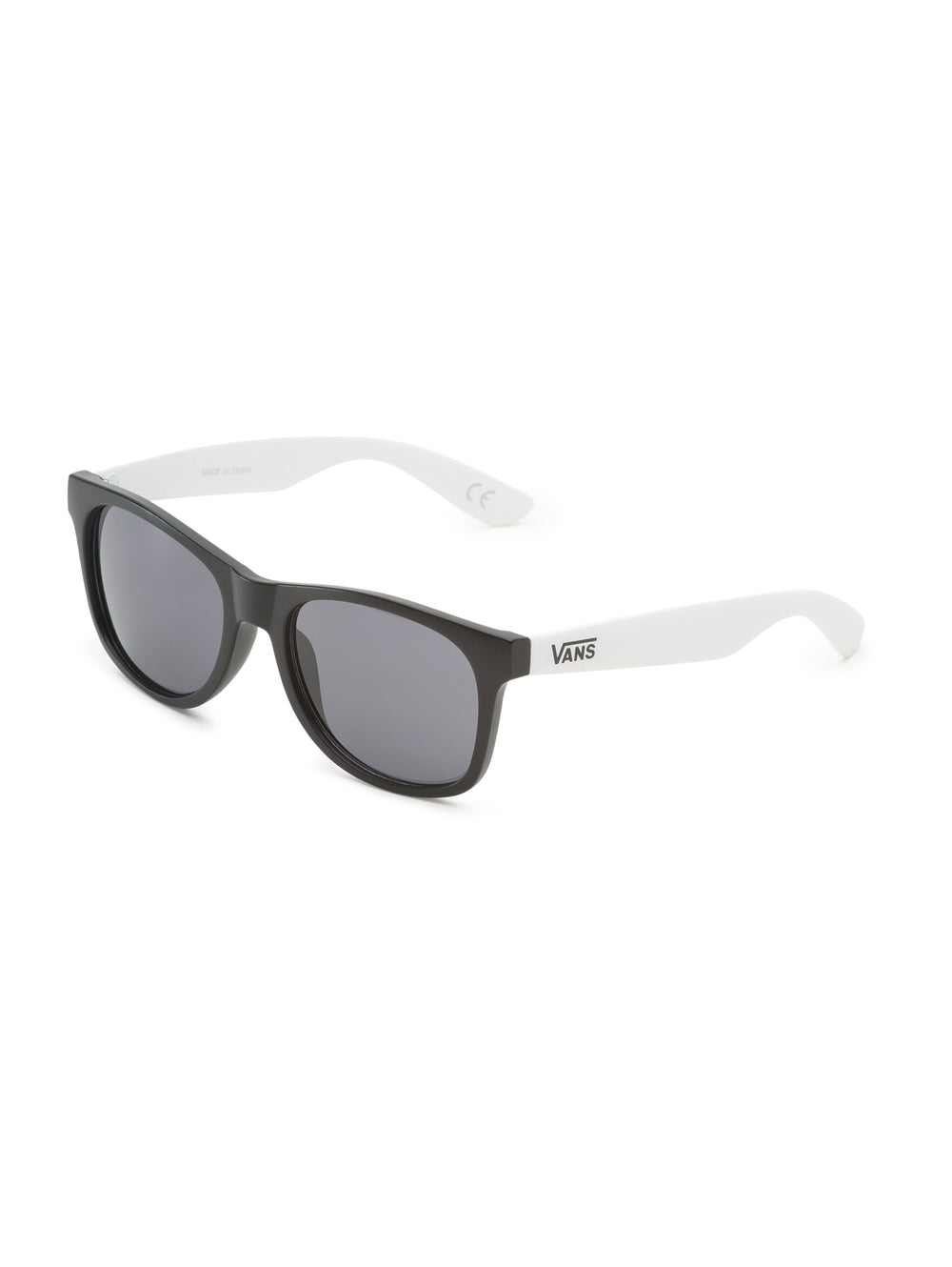 Lentes de sol Vans Spicoli 4 Shades con armazón negro y varillas blancas.