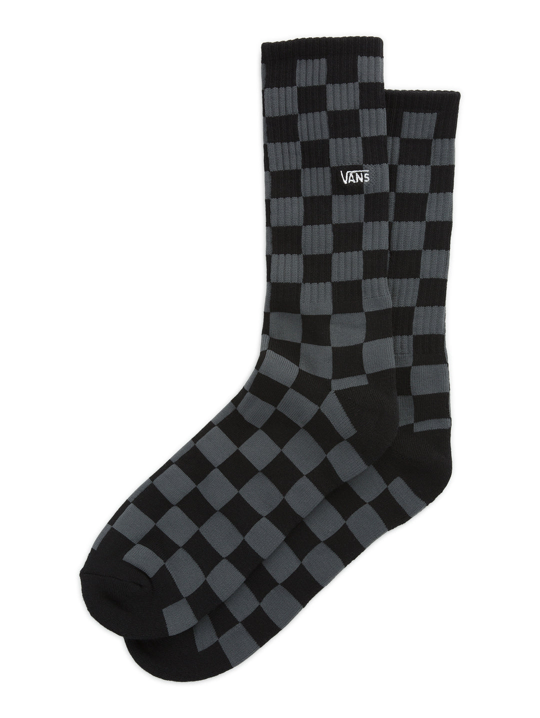 Par de calcetines Vans con patrón de cuadros en colores negro y gris carbón.