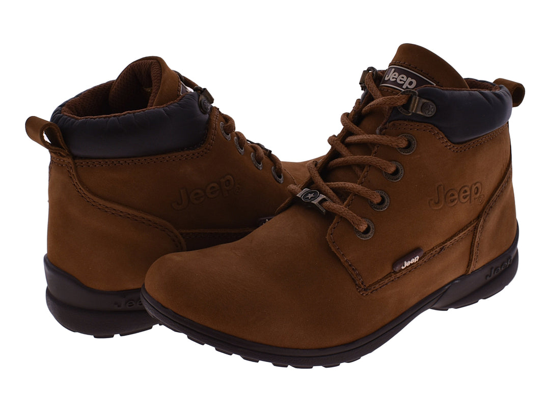 Botas Jeep Patriot para mujer en color bronce con cuello y suela en color negro.