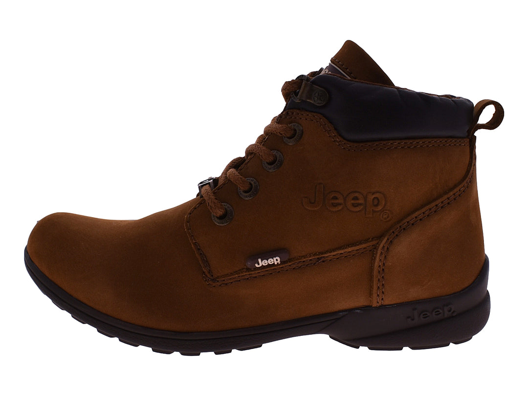 Botas Jeep Patriot para mujer en color bronce con cuello y suela en color negro.