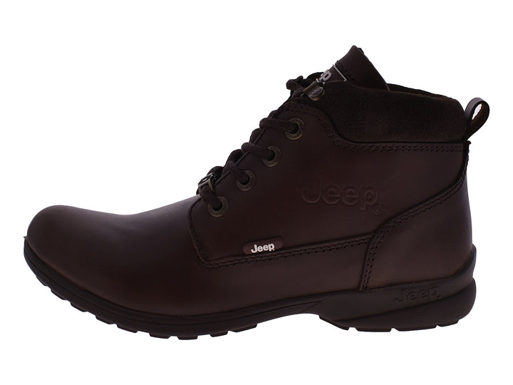 Par de botas Jeep Patriot para mujer en color café con agujetas y acabado mate.