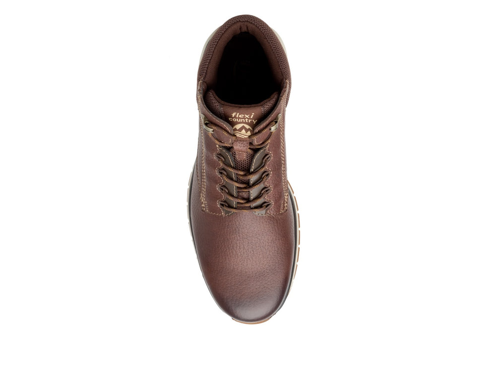 Botas Flexi Randall Country para hombre en color chocolate con suela beige y negra.
