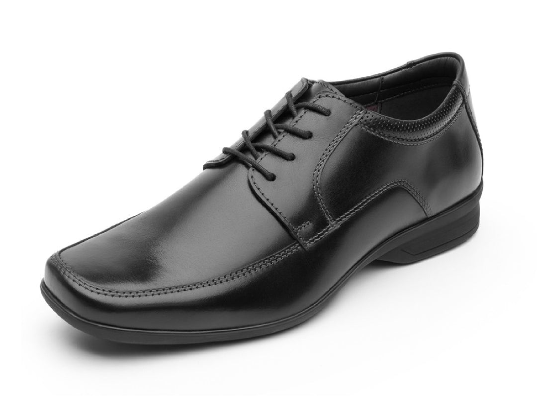 Zapato formal Flexi Sato para hombre en color negro, confeccionado en cuero con agujetas.