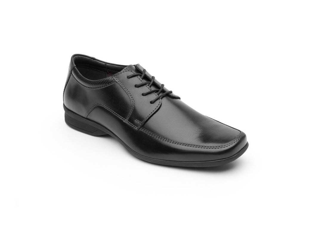 Zapato formal Flexi Sato para hombre en color negro, confeccionado en cuero con agujetas.