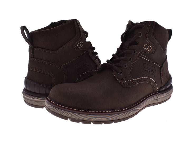 Botas Romanos color café para hombre, estilo casual con cordones y acabado mate.