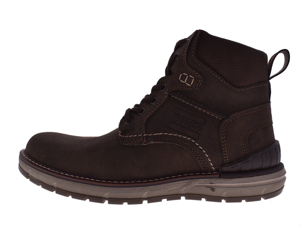 Botas Romanos color café para hombre, estilo casual con cordones y acabado mate.