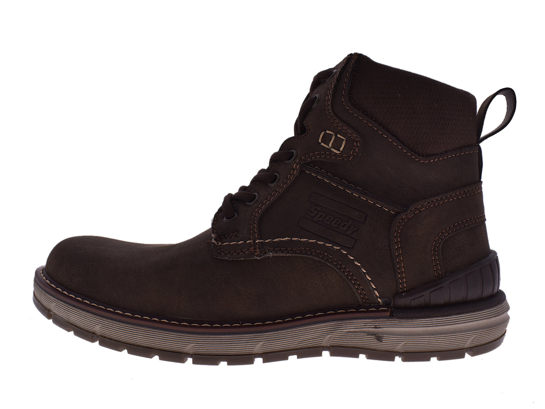 Botas Romanos color café para hombre, estilo casual con cordones y acabado mate.