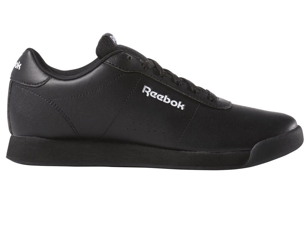 Tenis Reebok Royal Charm para mujer en color negro con logotipo blanco lateral.