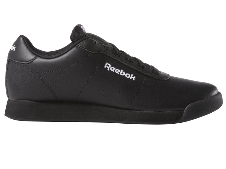 Tenis Reebok Royal Charm para mujer en color negro con logotipo blanco lateral.