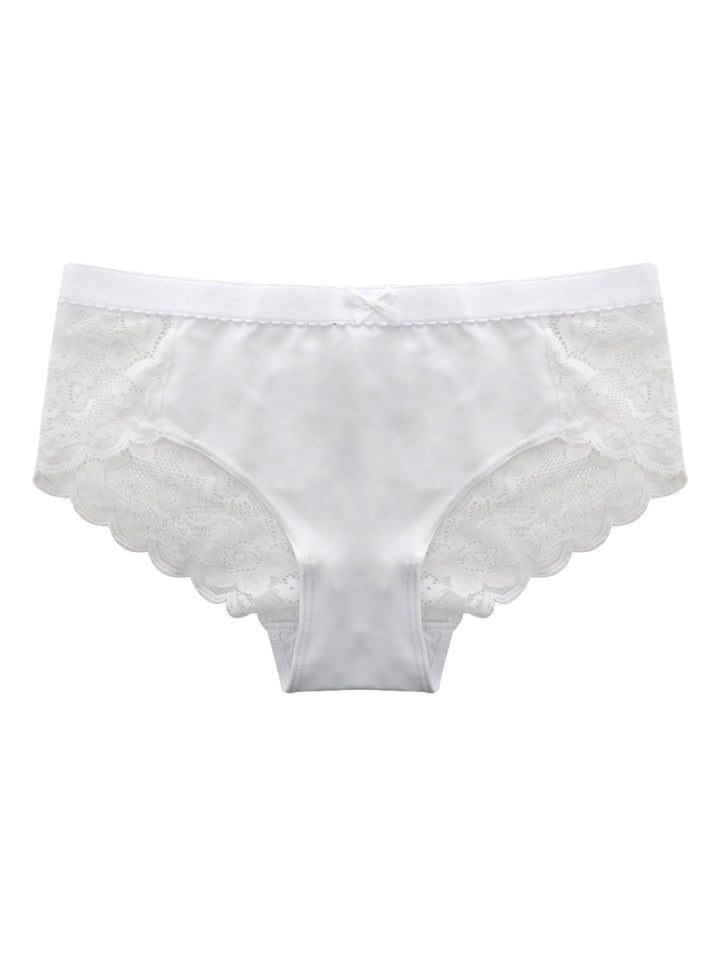 Boxer de mujer color blanco con detalles de encaje en los laterales.