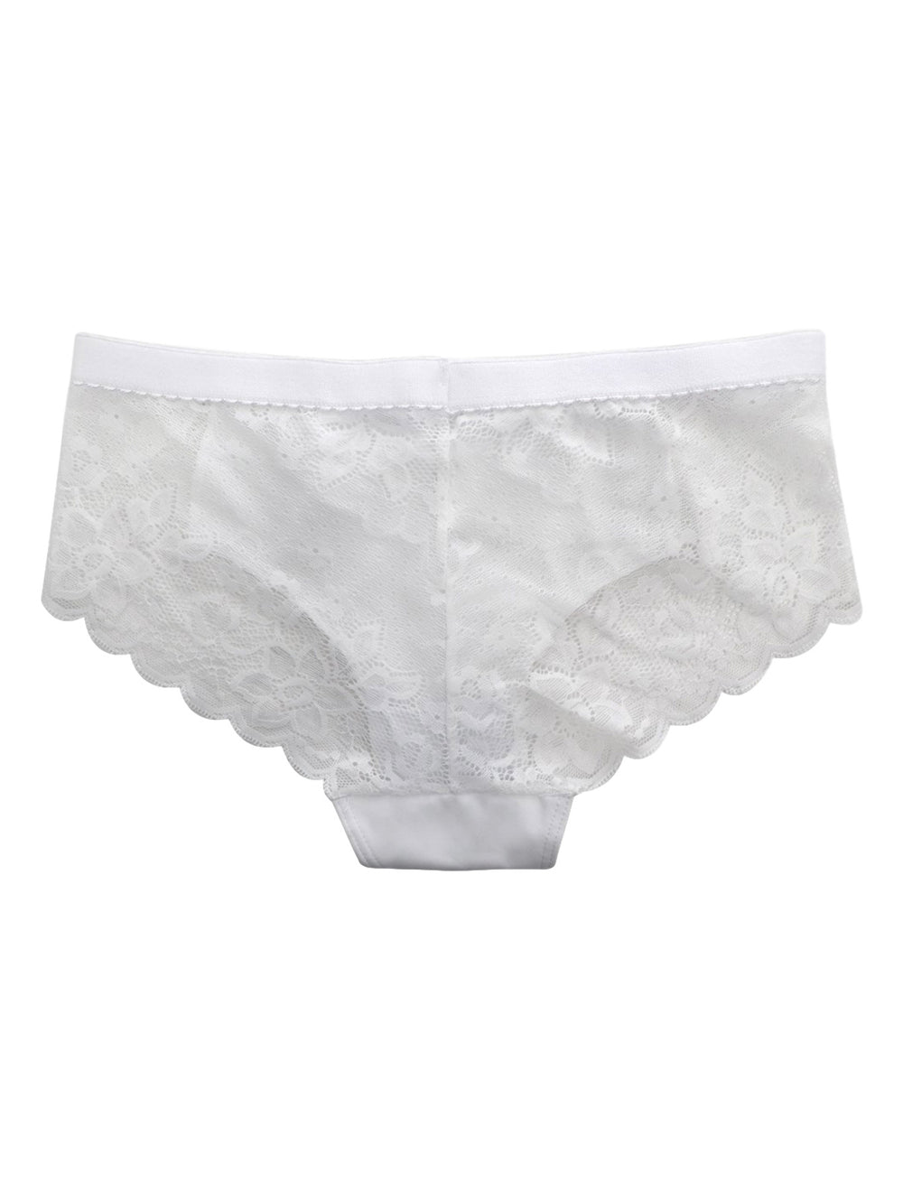 Boxer de mujer color blanco con detalles de encaje en los laterales.