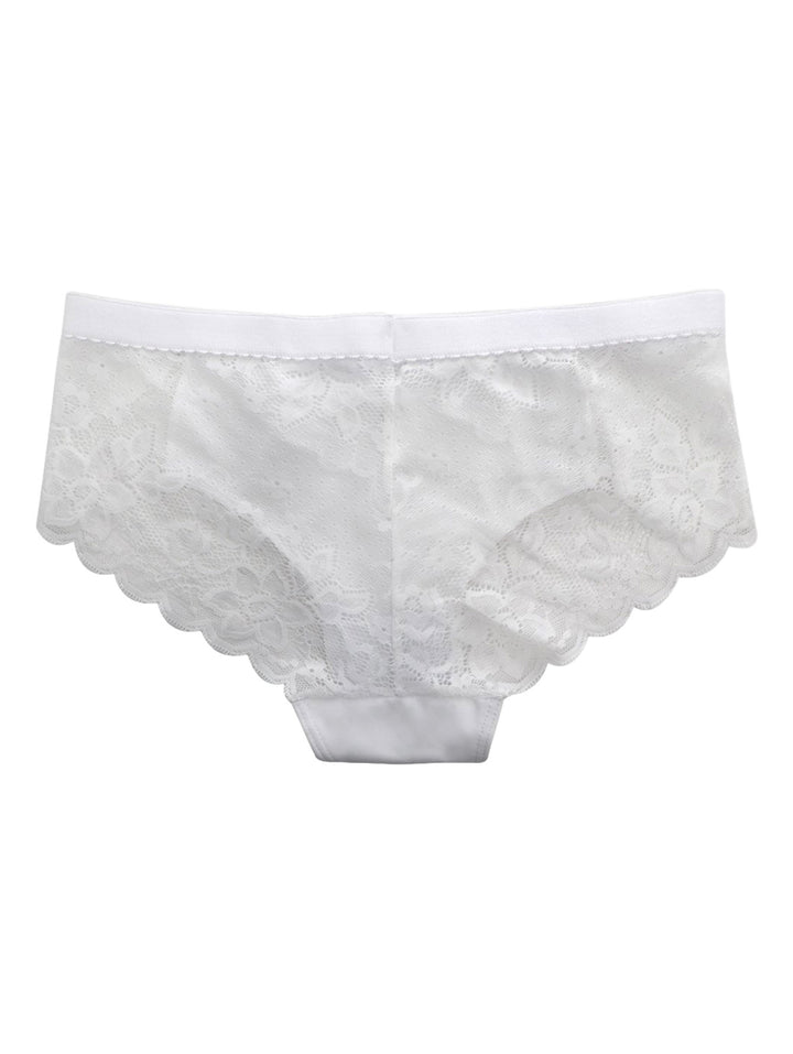 Boxer de mujer color blanco con detalles de encaje en los laterales.