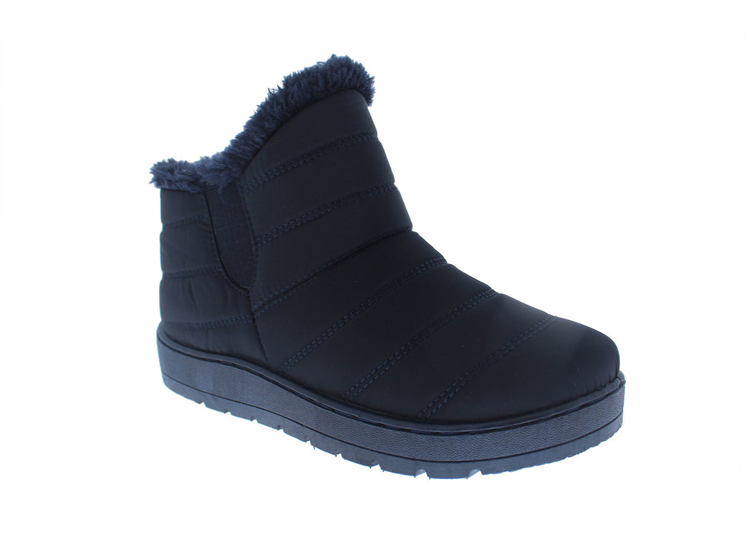 Botas Furor color azul navy con diseño acolchado y forro interior de piel sintética para invierno.