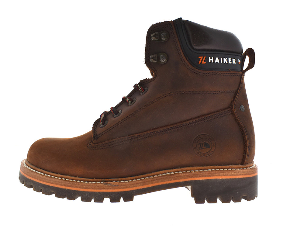 Par de botas 7 Leguas color bronce para hombre, confeccionadas en cuero con suela robusta y cordones.