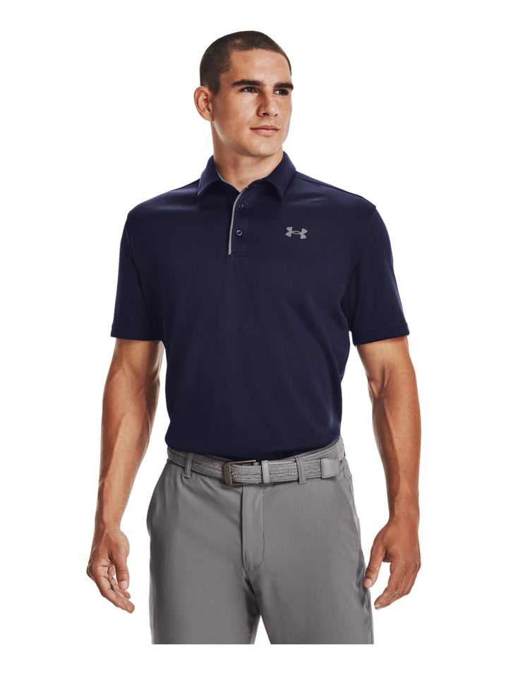 Playera Polo Under Armour Tech Azul Marino y Gris