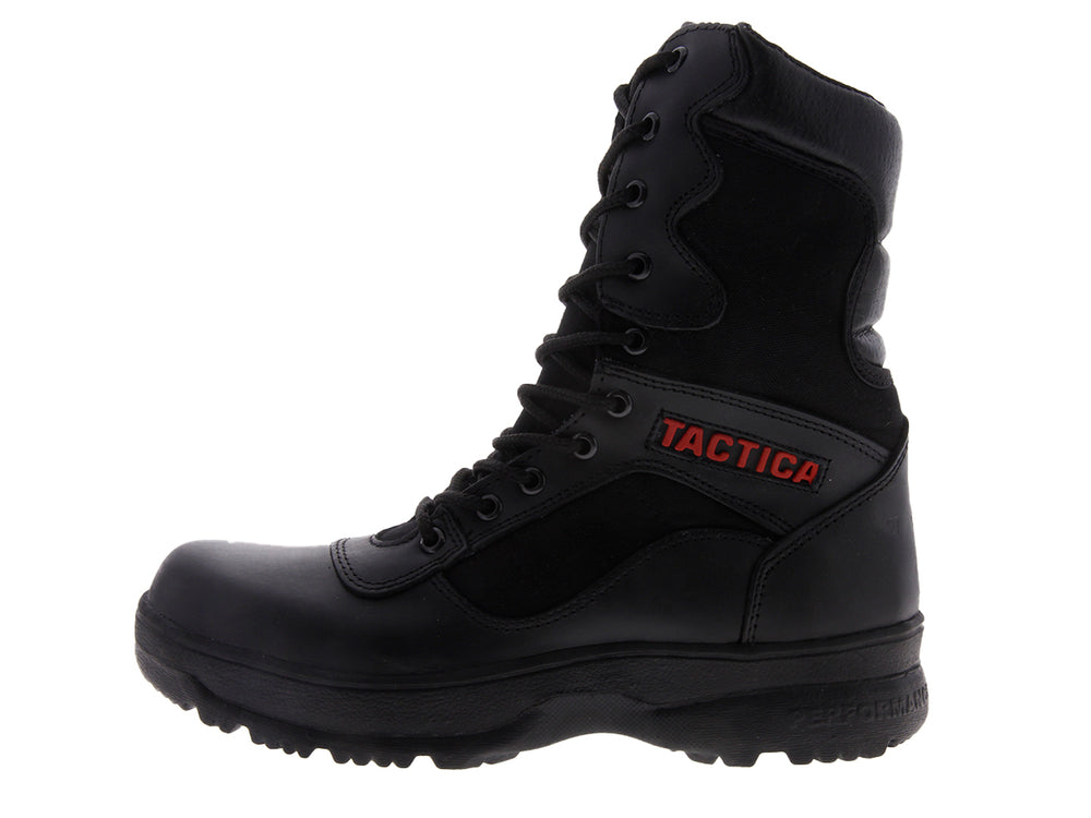 Botas tácticas negras Rombar 4301 para hombre, de caña alta con cordones.