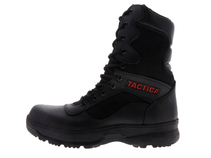 Botas tácticas negras Rombar 4301 para hombre, de caña alta con cordones.