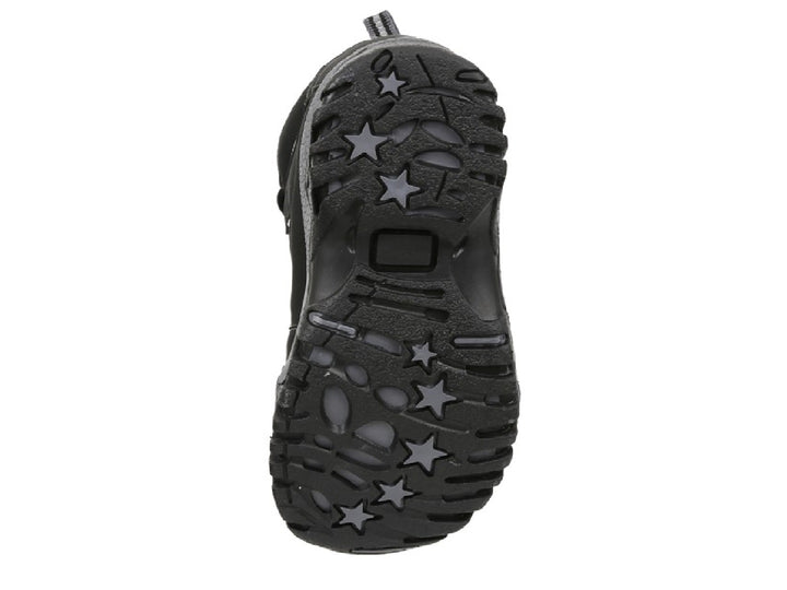 Botas Discovery Blackwood para niño en color negro con detalles en gris y suela rugosa.
